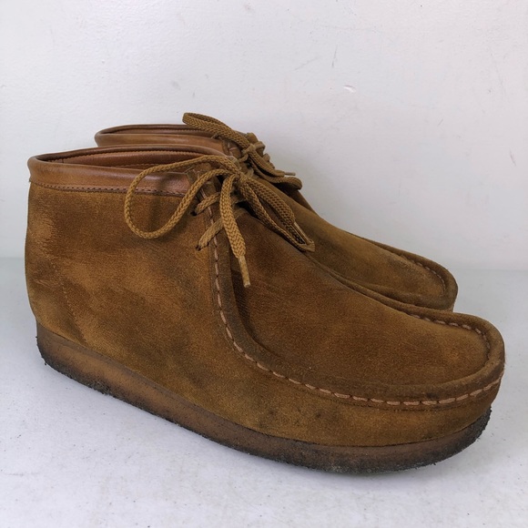 Clarks Other - Clarks Mens Originals Wallabee 78088 Brown Leather Lace Up Chukka Boots Size 9.5